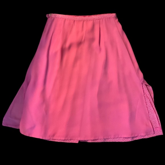 Pendleton 100% SILK hot pink & white TINY polka dot w pink grosgrain trim Sz 6 - Picture 9 of 13